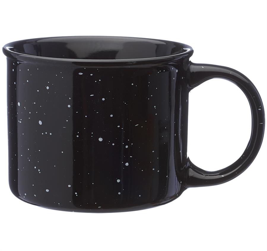 Ceramic Campfire Coffee Mugs - 13 oz - Black