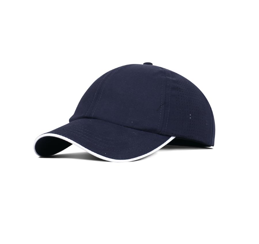 Microfiber Performance Fabric Hat - Navy/White