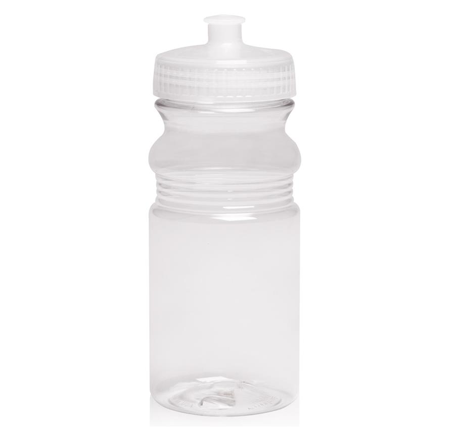 Push Cap Bike Water Bottles 20 oz - CLEAR