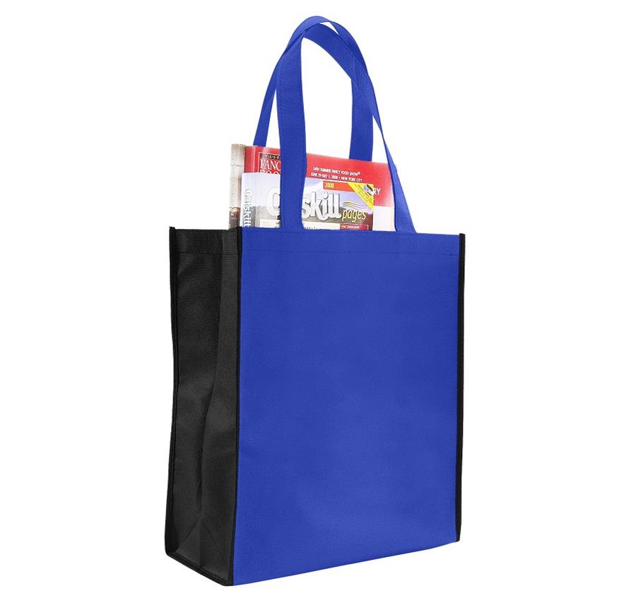 Non Woven Two Tone Tote/Book Bag - Royal