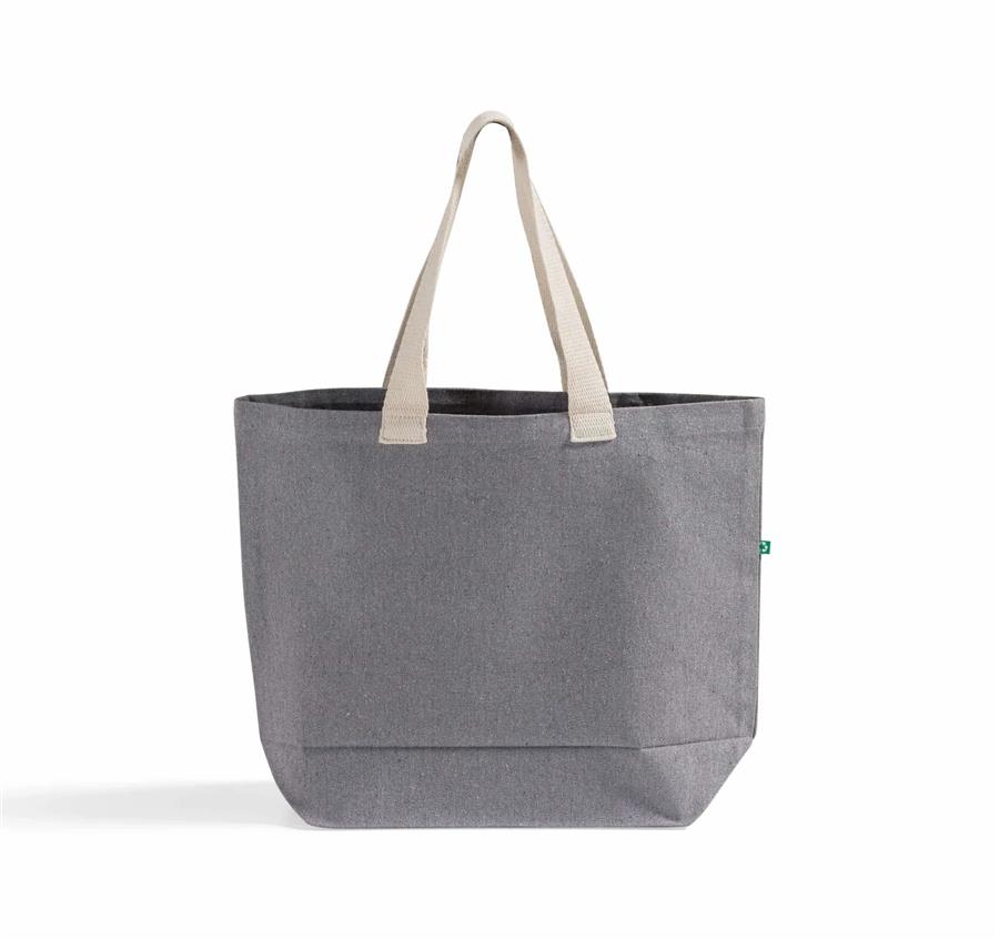 Large Recycled Canvas Trendy Tote - Ash Grey