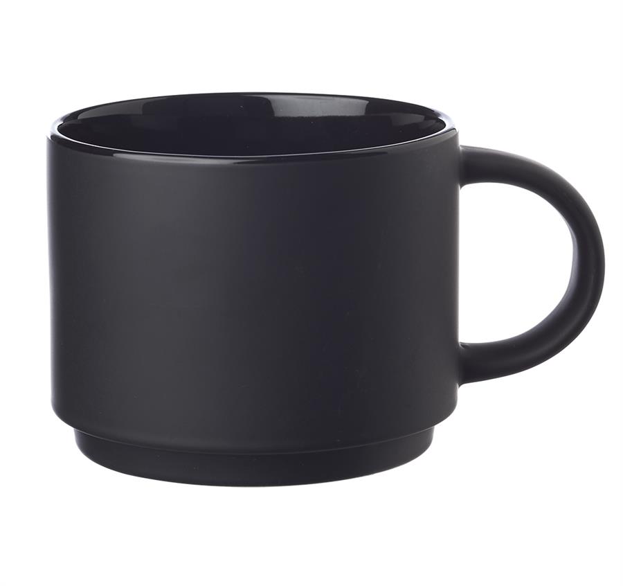 Stackable Ceramic Mugs 14 oz. - Black