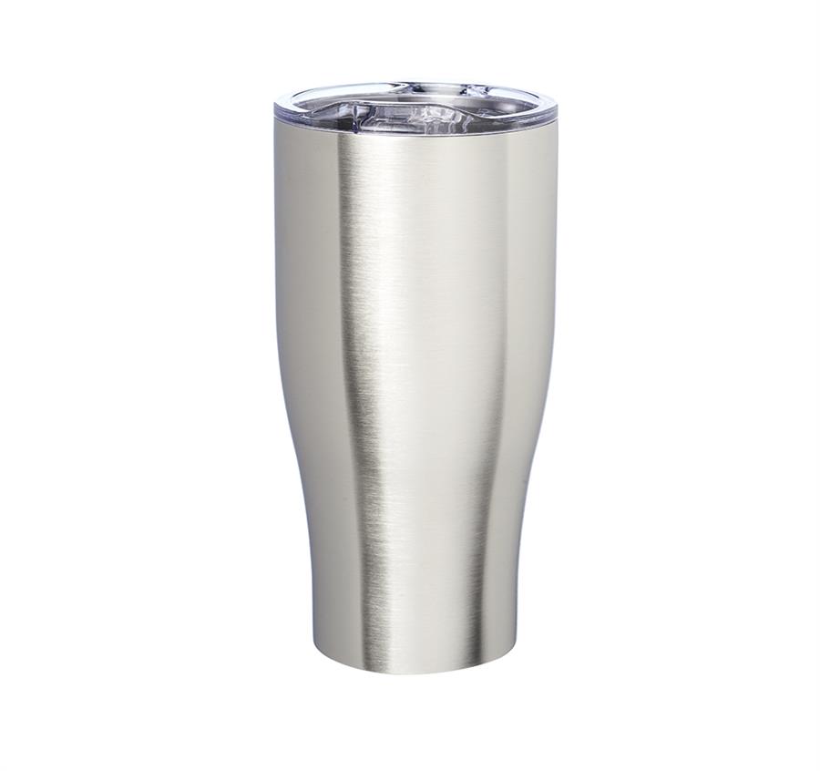 Stainless Steel Grip Travel Mugs - 27 oz - Silver