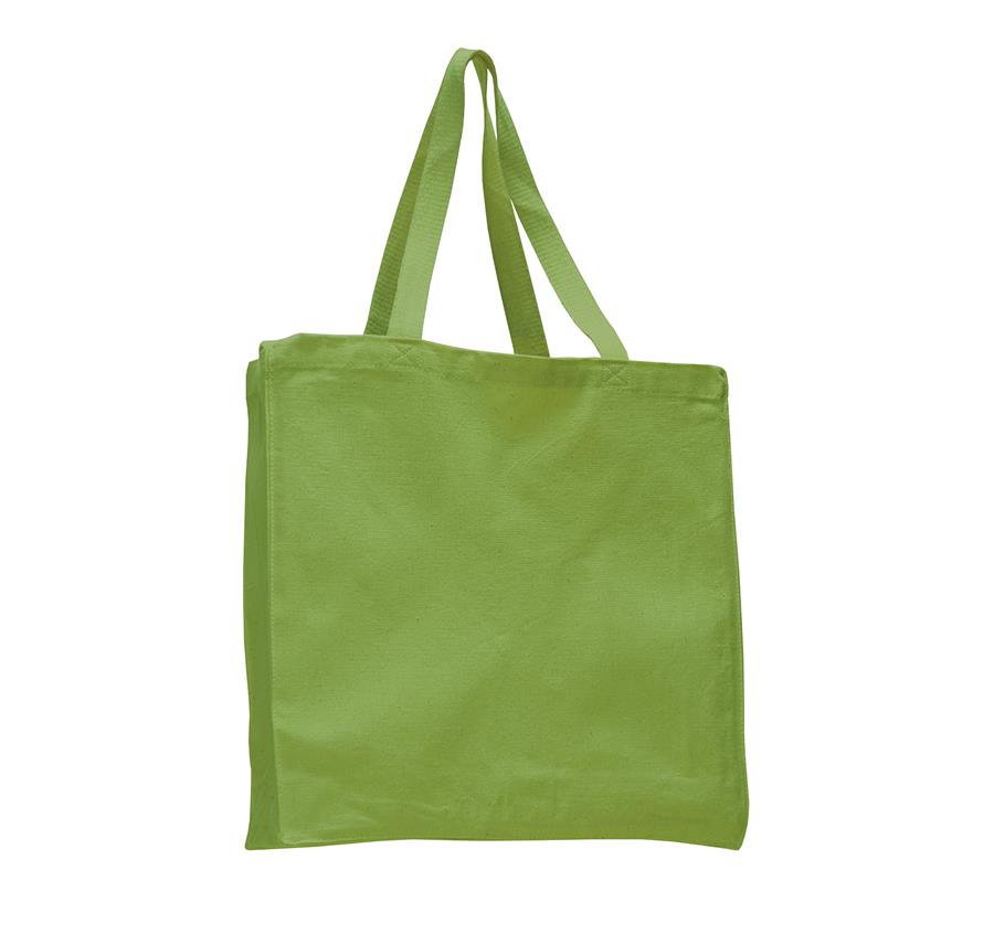 Cotton Canvas Gusset Tote - Lime