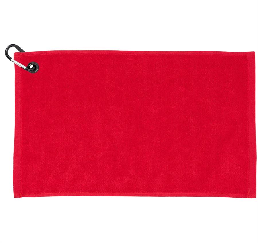 Terry Velour Colored Golf Towel - Red