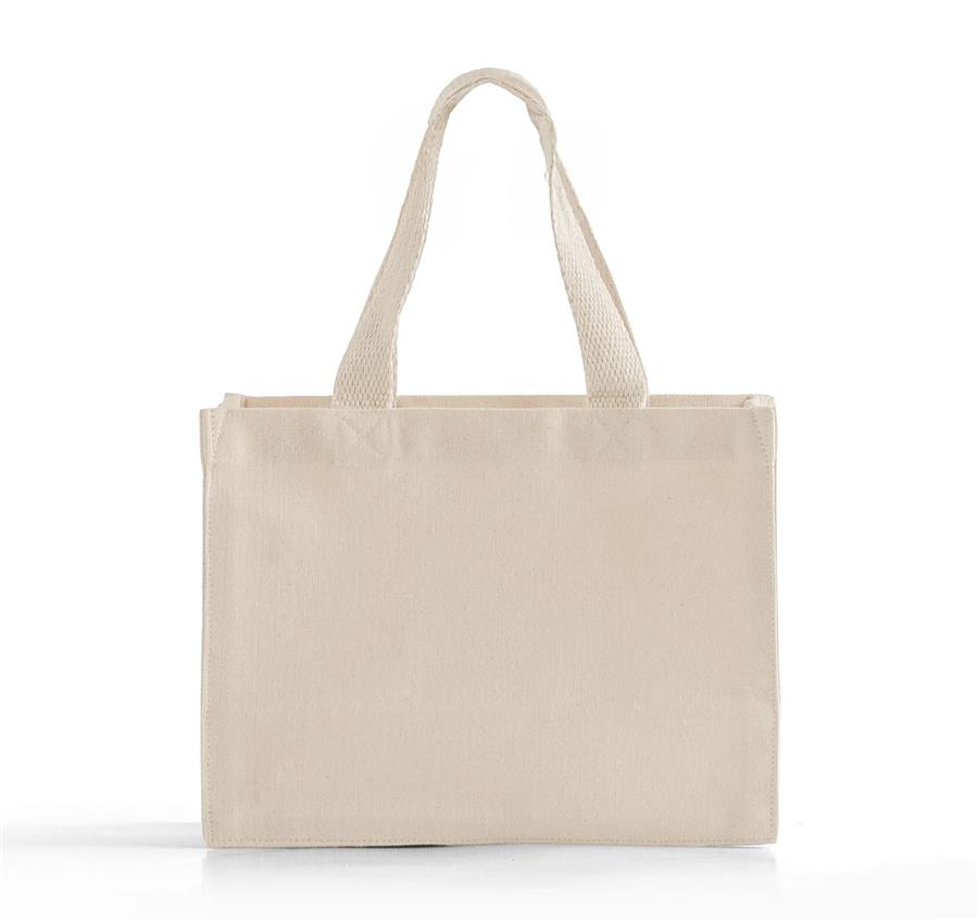 Small Square Canvas Tote - Natural