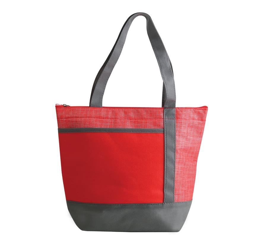 Cooler Tote Bag - Red-Heather Red-Grey