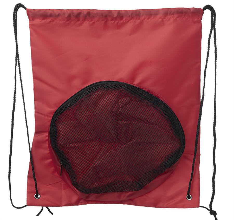 Large Pocket Drawstring Sport Packs - Red