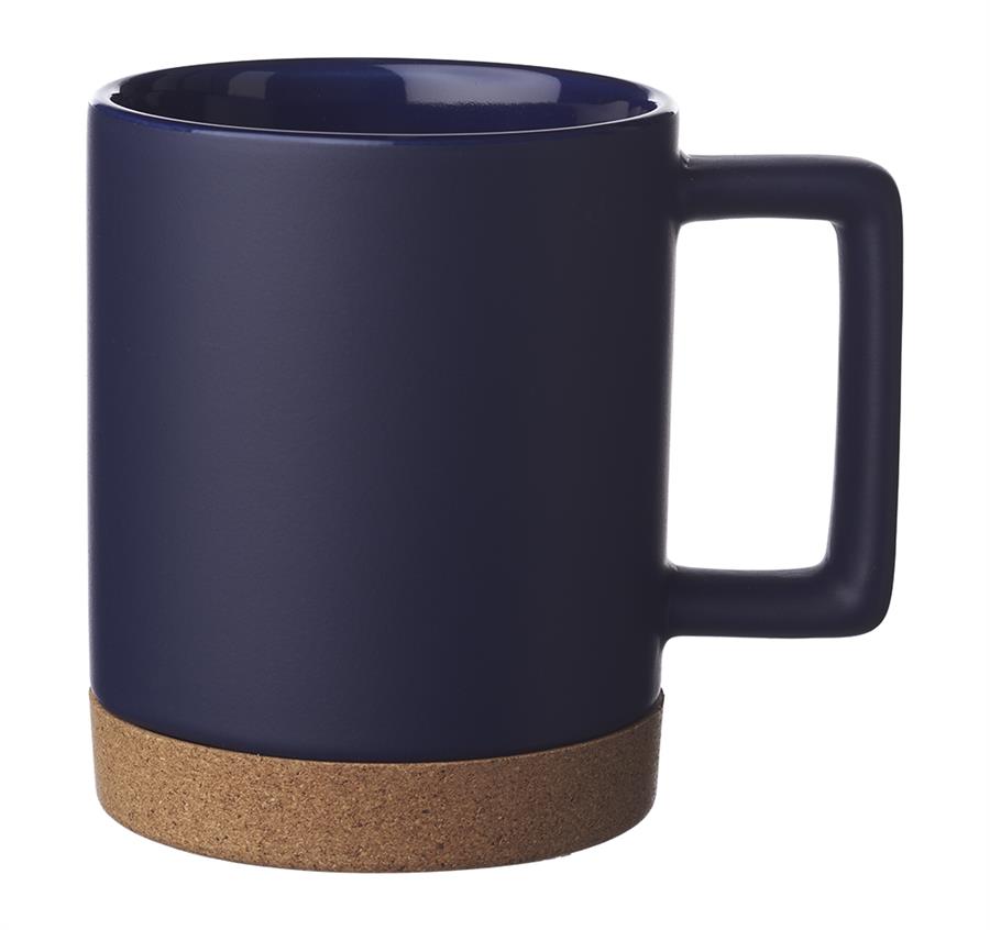 Caldwell 15 oz. Cork Base Ceramic Mugs - Blue