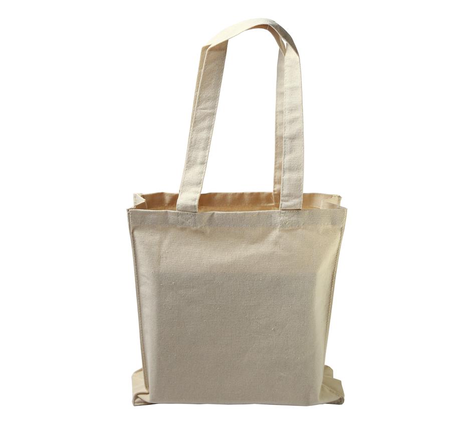 Canvas Book Bag with Gusset & Self-Fabric handles