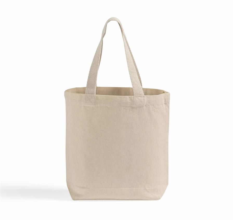 12" Small Canvas Tote Bag - Natural