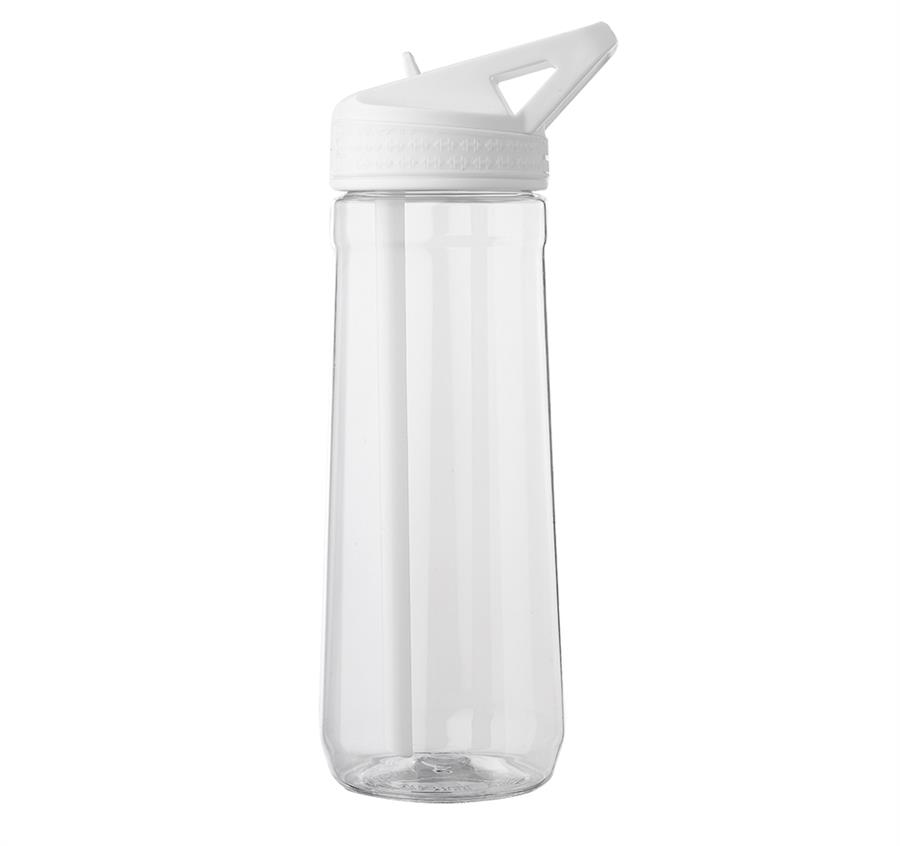 Fitness Plastic Water Bottle with Sip Straw 30 oz. - White