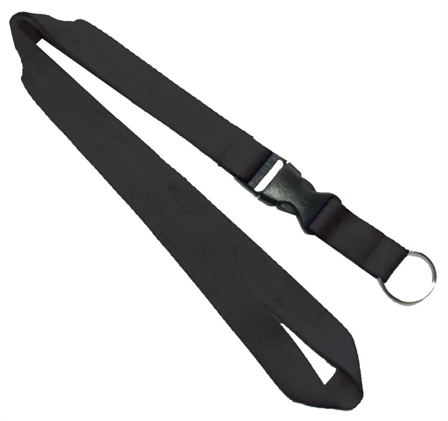 Lanyard with Detachable Buckle Release - Black