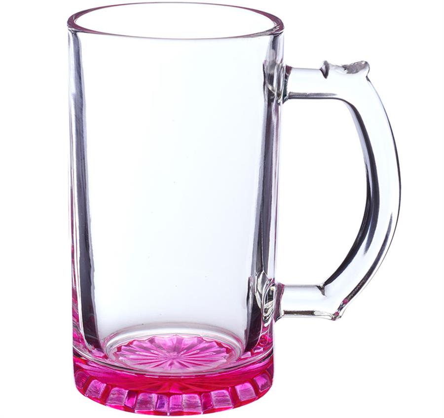 Glass Pint Beer Steins - 16 oz - Pink