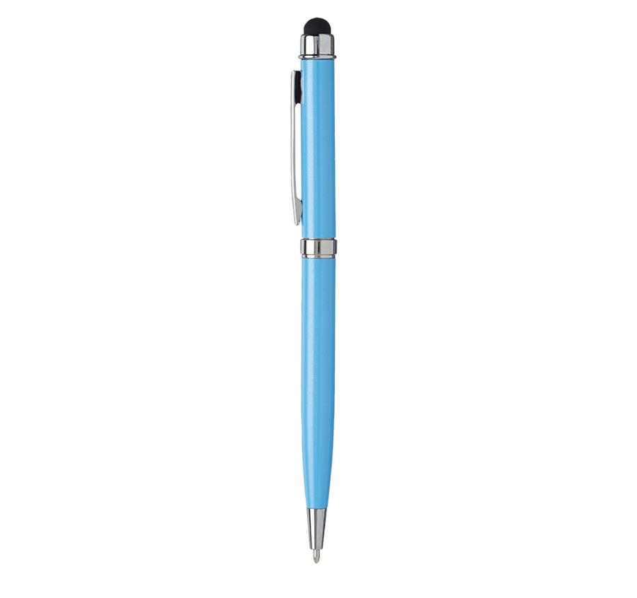 Slim Executive Metal Pen with Stylus - Blue