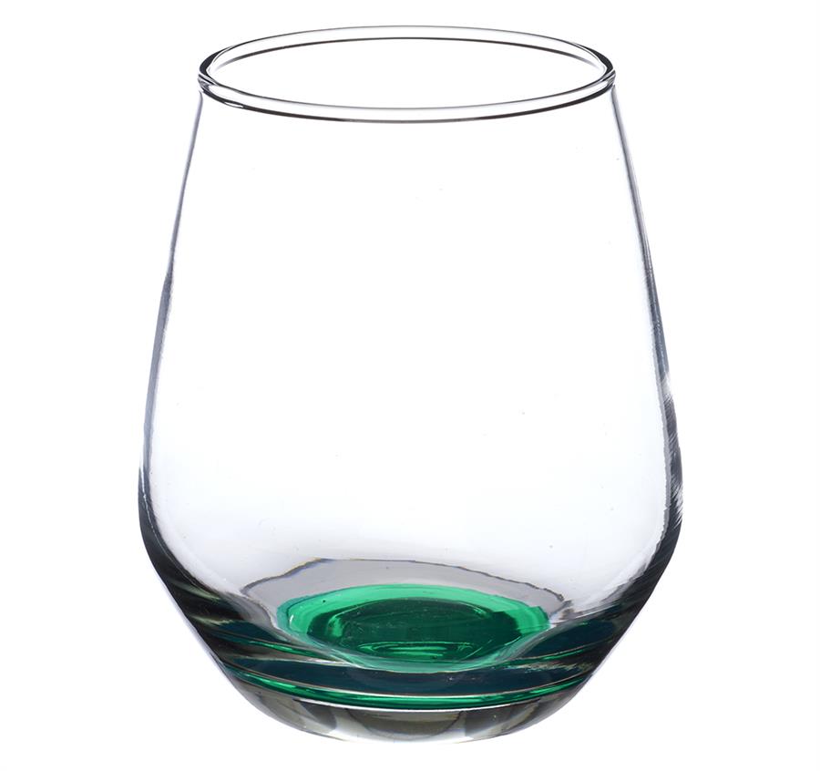 Stemless Wine Glasses - 12 oz - Green