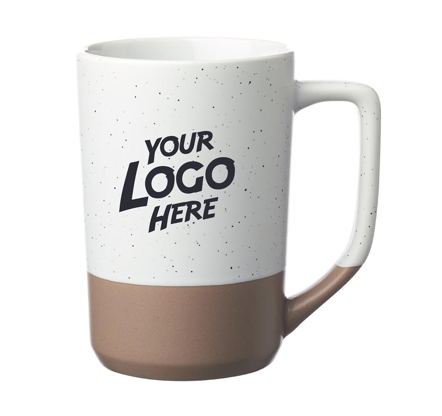 Speckle Glazed Two Tone Ceramic Mugs 17 oz.