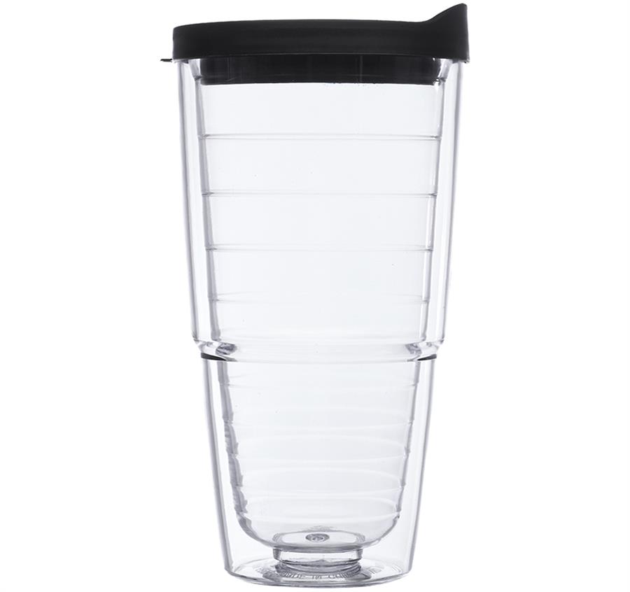 24 oz. Double Wall Solid Clear Acrylic Tumblers - Black