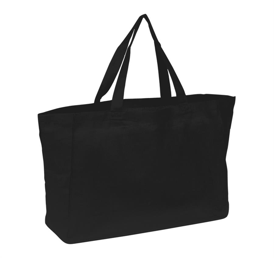 Cotton Sheeting Travel Tote - Black