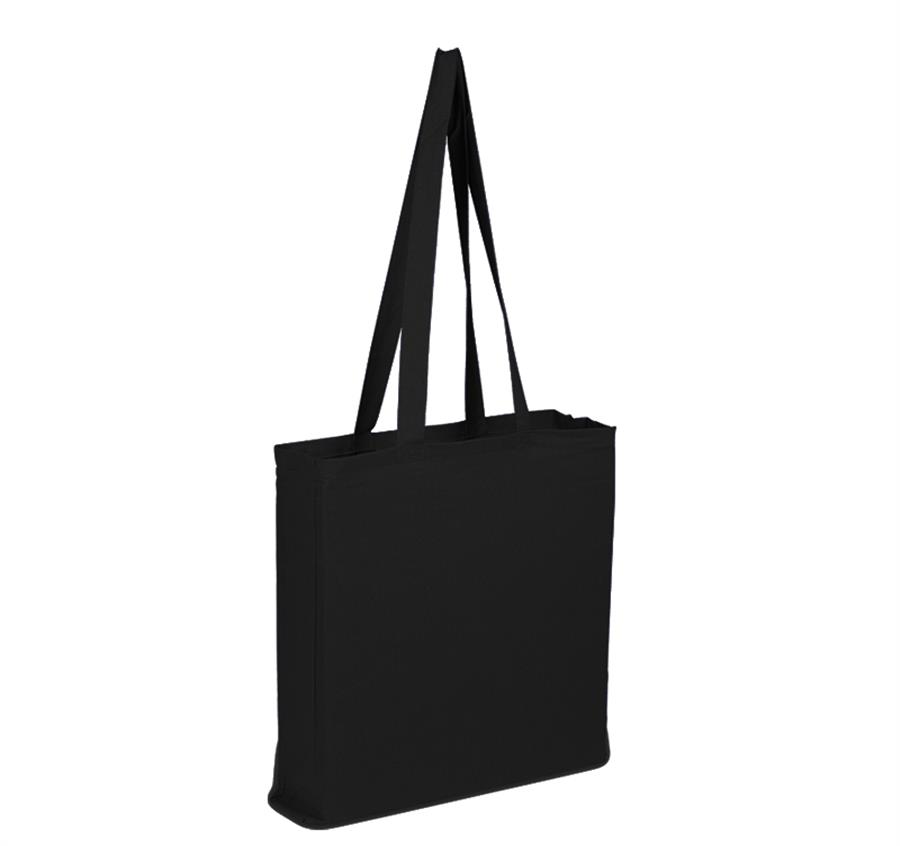 Sheeting Economical Tote Bag with All Side Gusset - Black