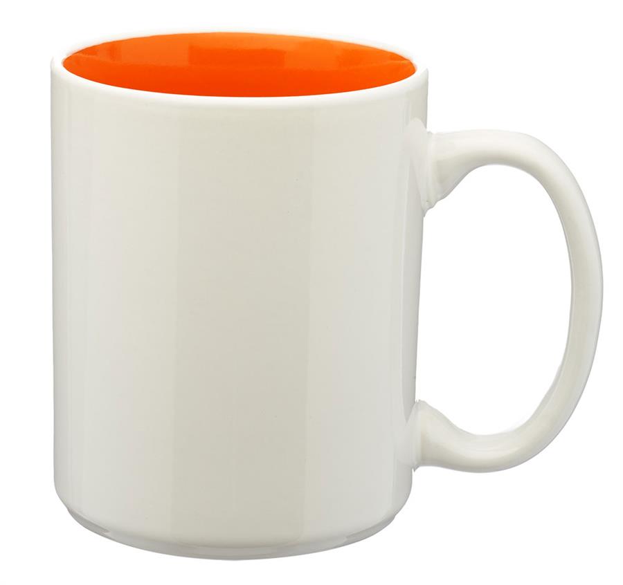 Glossy Two-Tone Personalized Ceramic Mugs 15 oz. - Orange