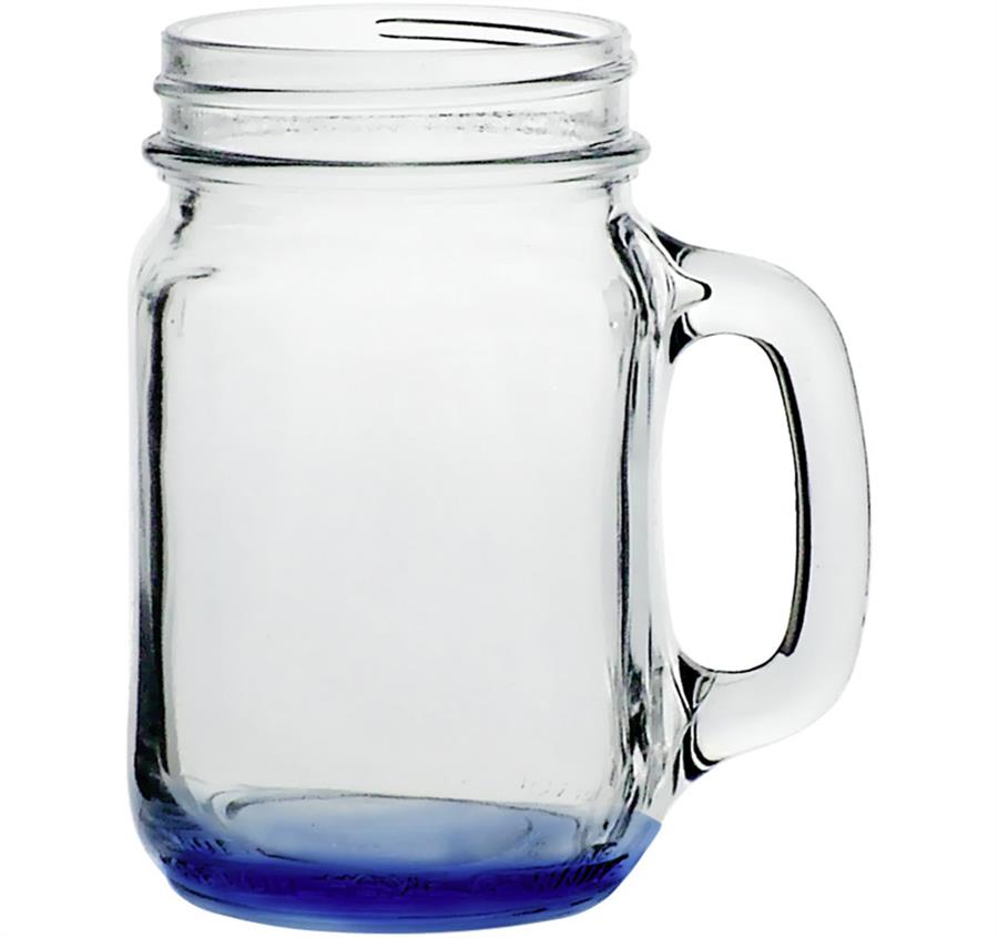 Mason Jars with Handles - 16 oz - Blue