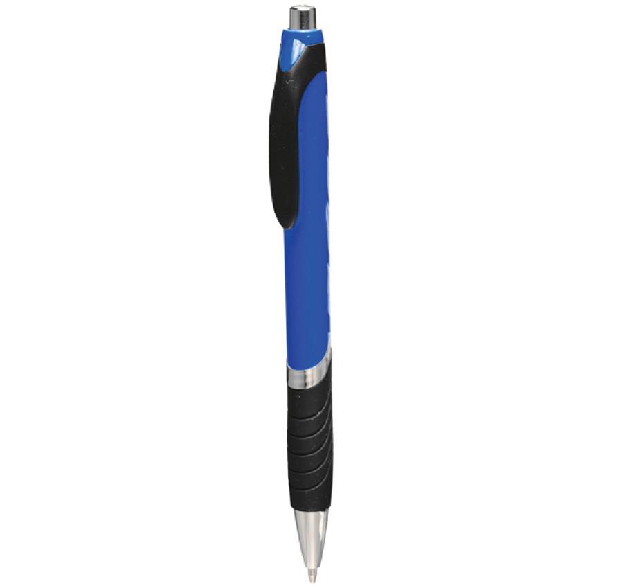 Rubber Grip Ballpoint Pens - Blue
