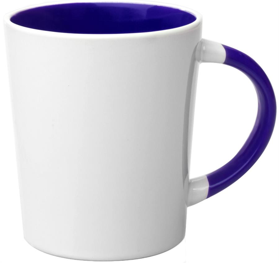 Two Tone Latte Personalized Mugs - 13 oz - Cobalt Blue