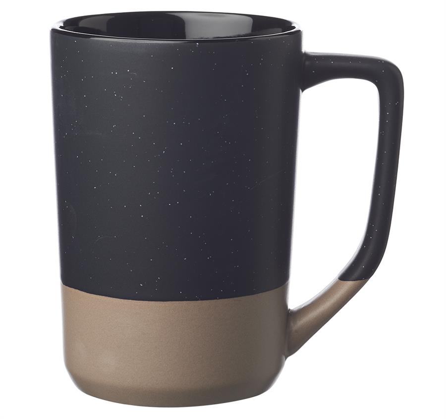Speckle Glazed Two Tone Ceramic Mugs 17 oz. - BLACK