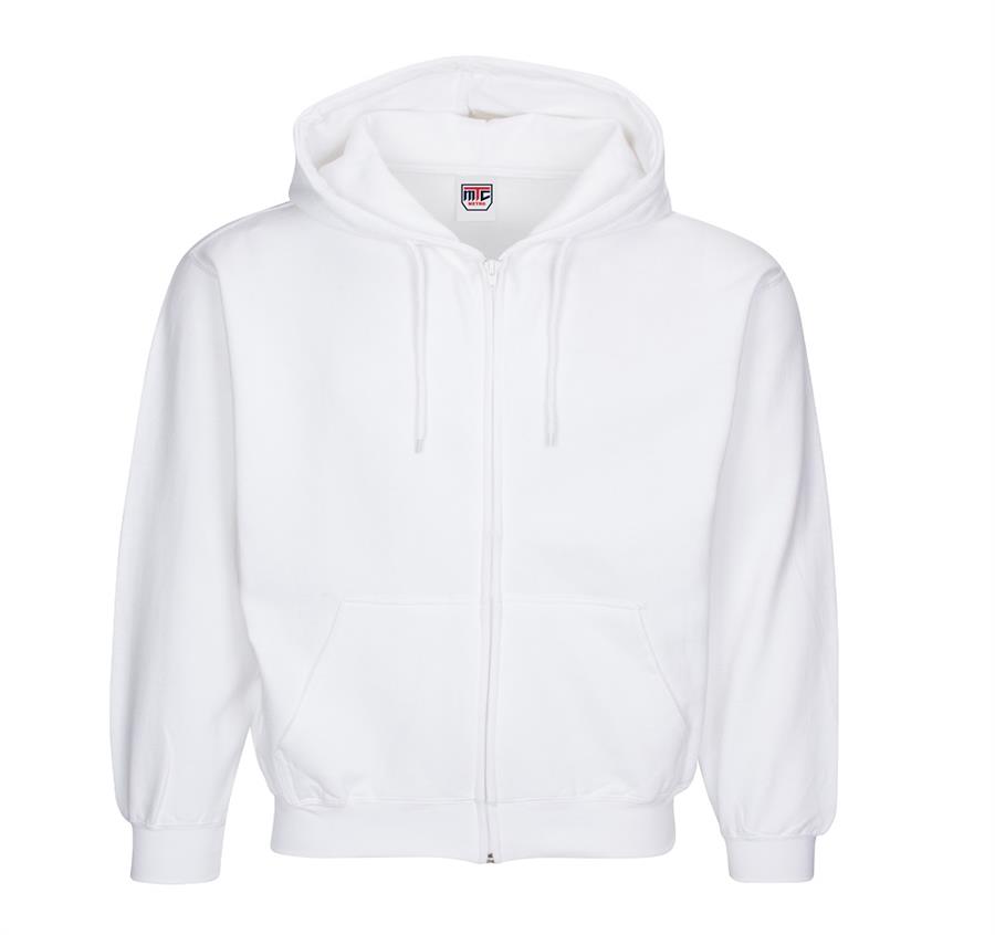 Premium Full Zip Hoodies - 7.8 oz - White