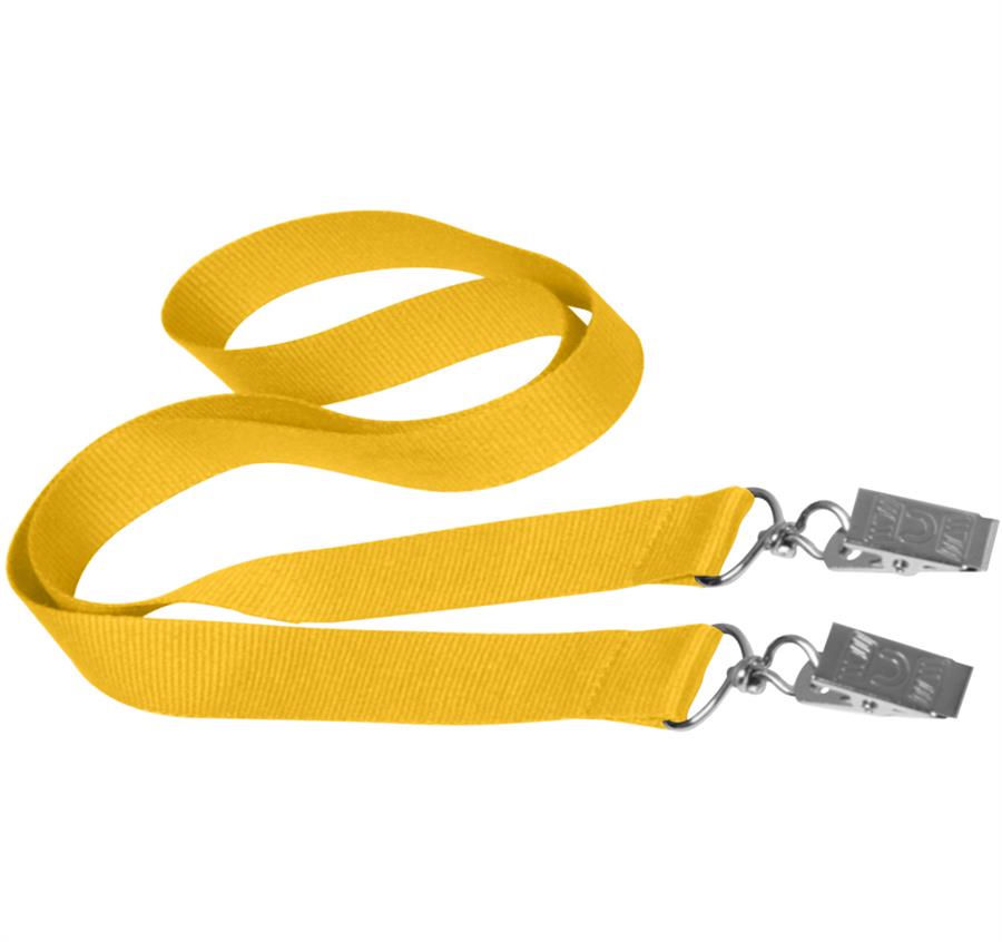 Double Ended Polyester Lanyard - Gold