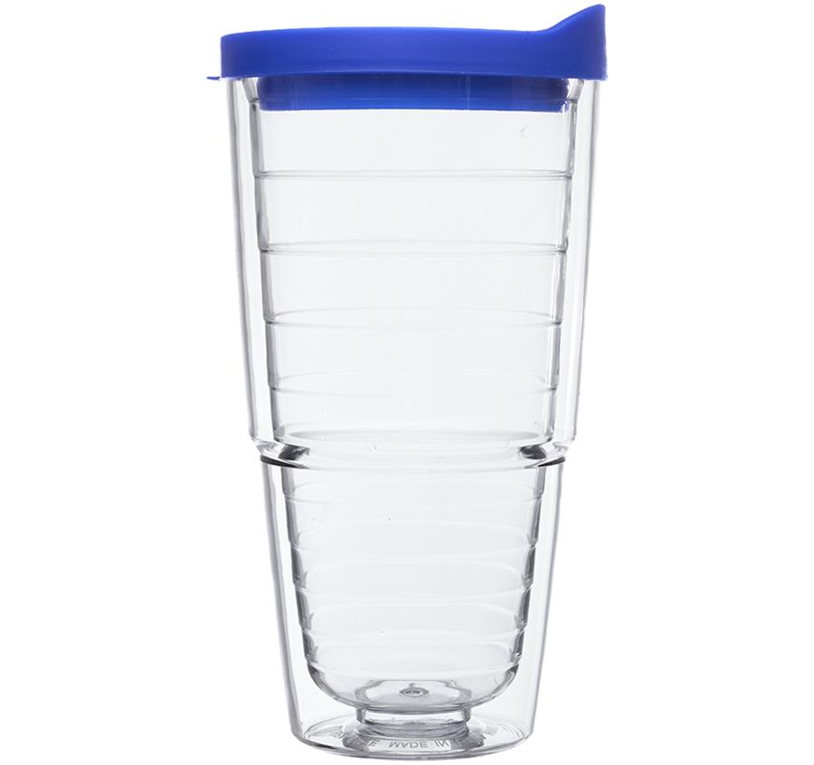24 oz. Double Wall Solid Clear Acrylic Tumblers - Blue