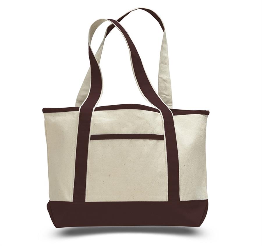 Small Canvas Deluxe Tote - Chocolate