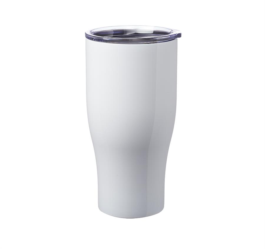 Stainless Steel Grip Travel Mugs - 27 oz - Pearl White