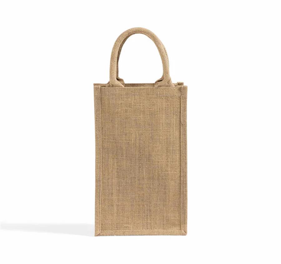 Jute Wine Bag - 2 Bottles - Natural