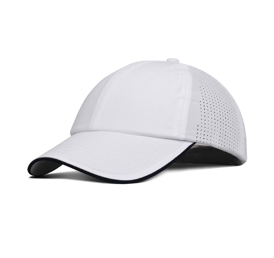 Microfiber Performance Fabric Hat - White/Navy