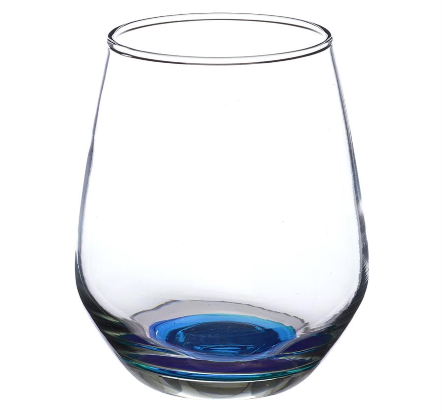 Stemless Wine Glasses - 12 oz - Blue