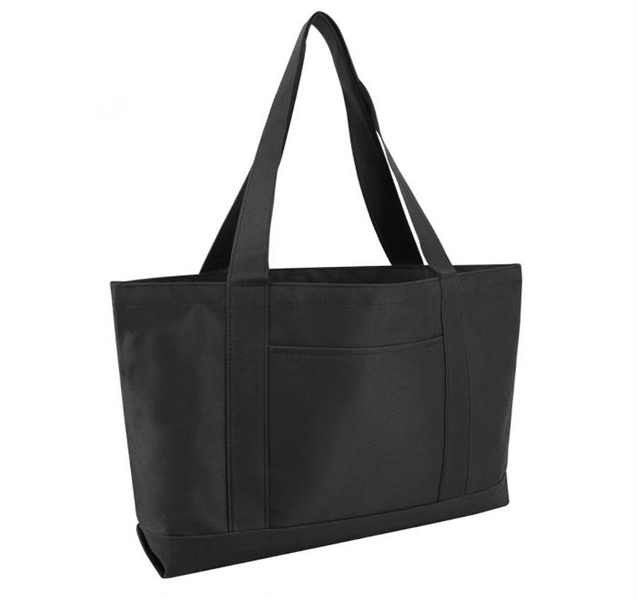 Polyester Boat Tote Bag - Black