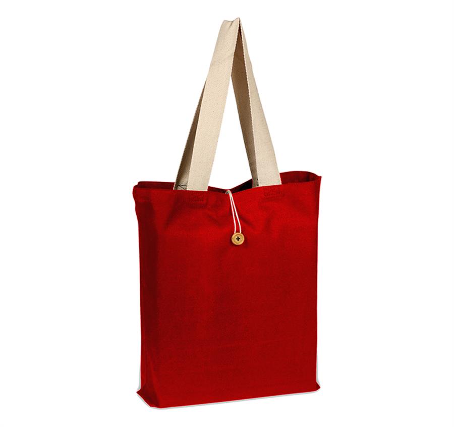 Colored Button-Up Tote - Red