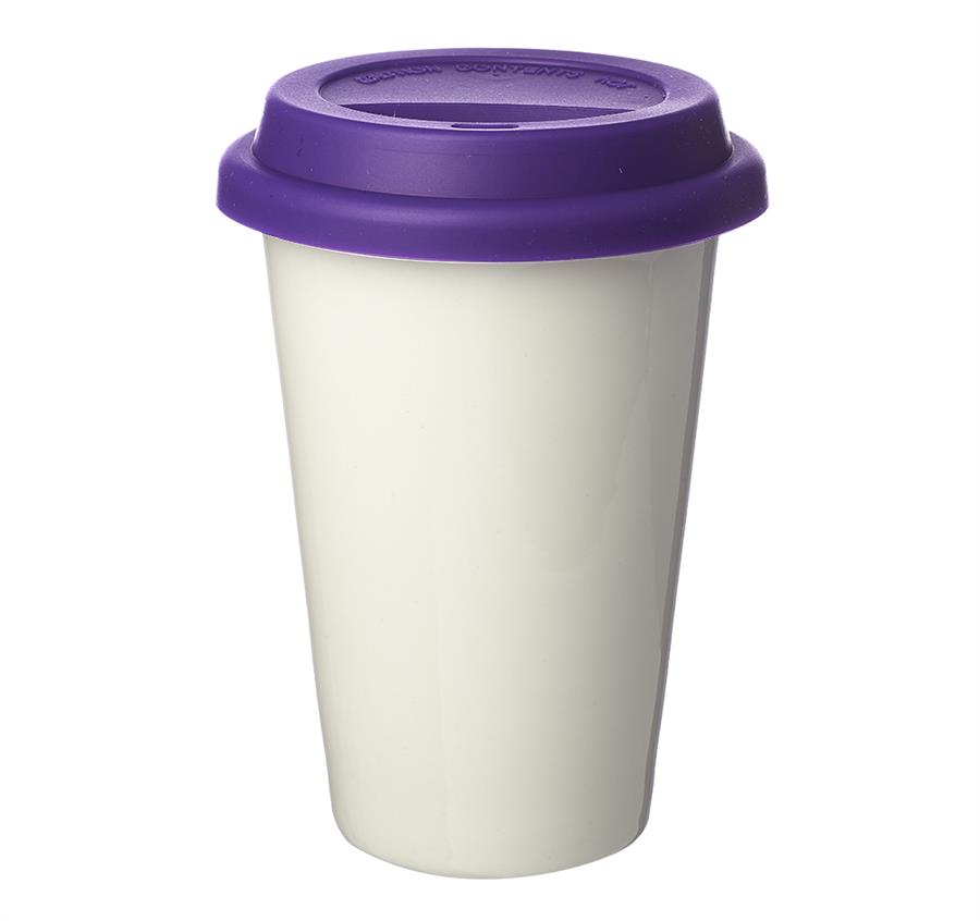 Double Wall Ceramic Custom Tumblers 11 oz. - Purple