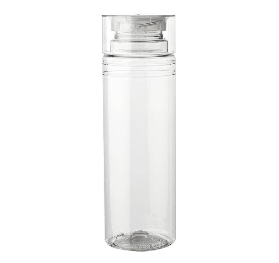 Cylindrical Plastic Water Bottles - 30 oz - Clear