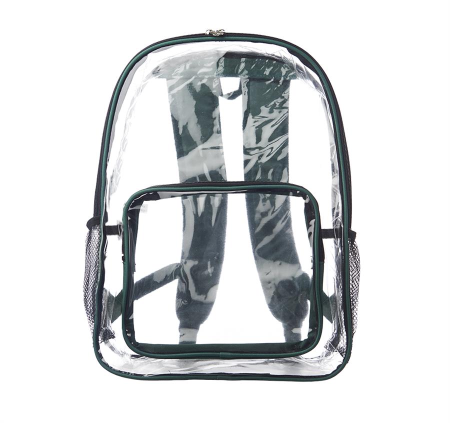 Pocket Clear Plastic Backpacks - Green