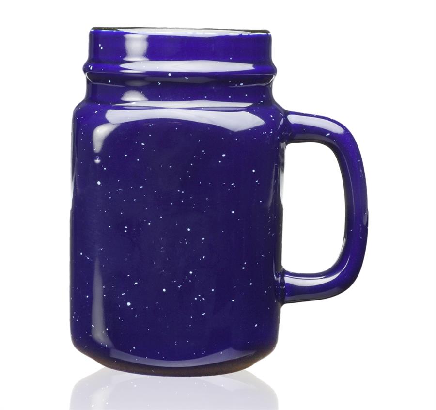 Savannah Ceramic Personalized Mason Jars 16 oz. - Cobalt Blue