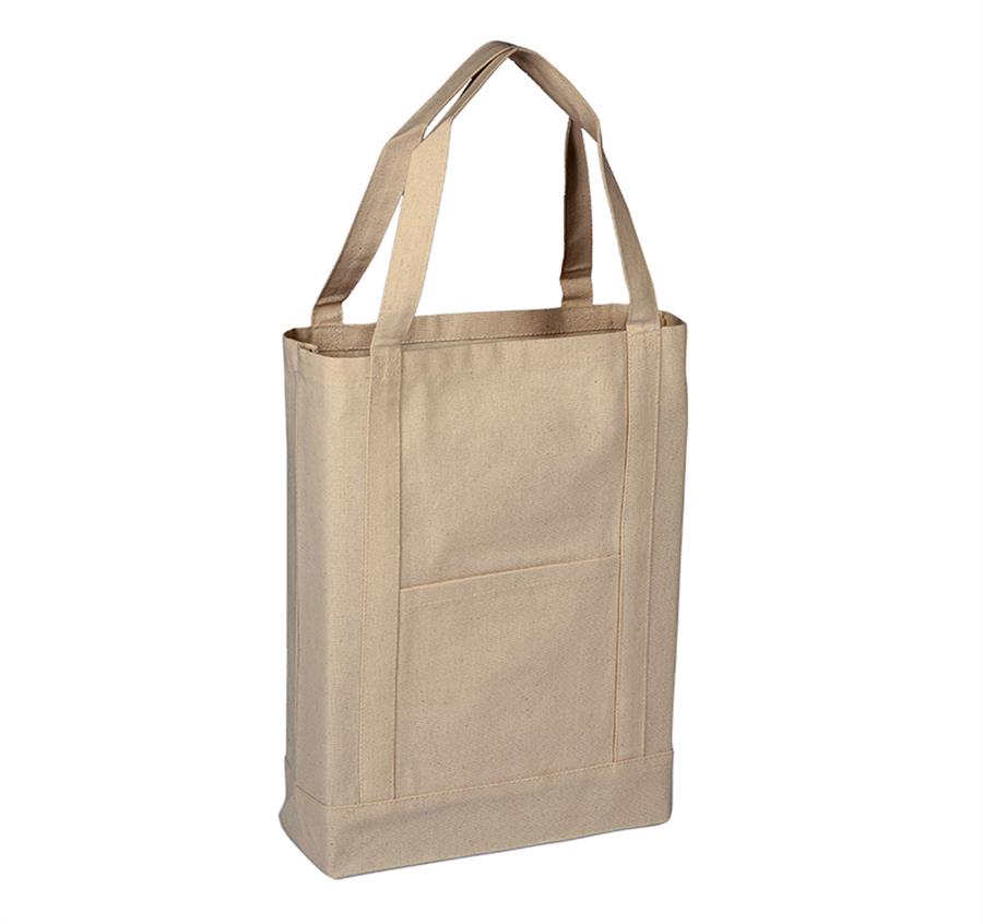 Two Tone Canvas Deluxe Tote - Natural