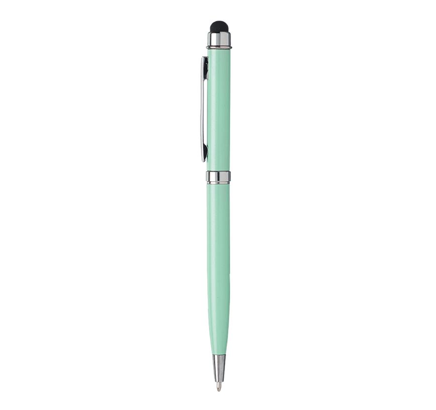 Slim Executive Metal Pen with Stylus - Mint