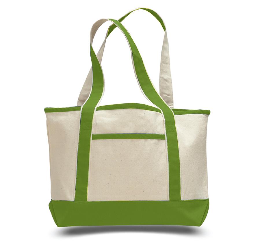 Small Canvas Deluxe Tote - Lime
