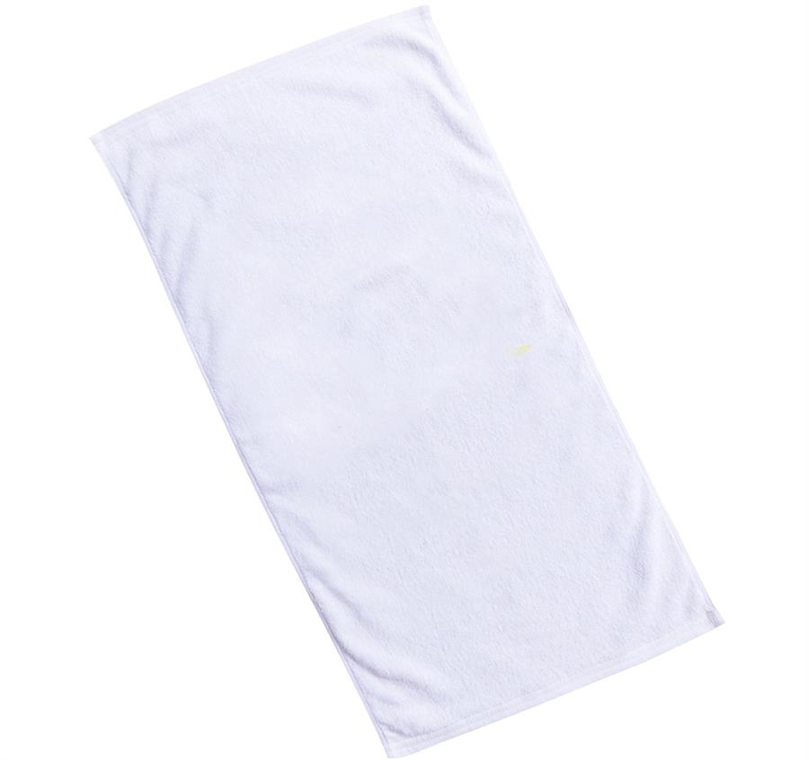 Terry Velour White Beach Towel
