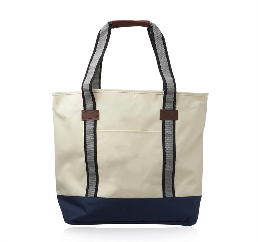 Large Sea Coast Polyester Tote Bags - Neon Blue