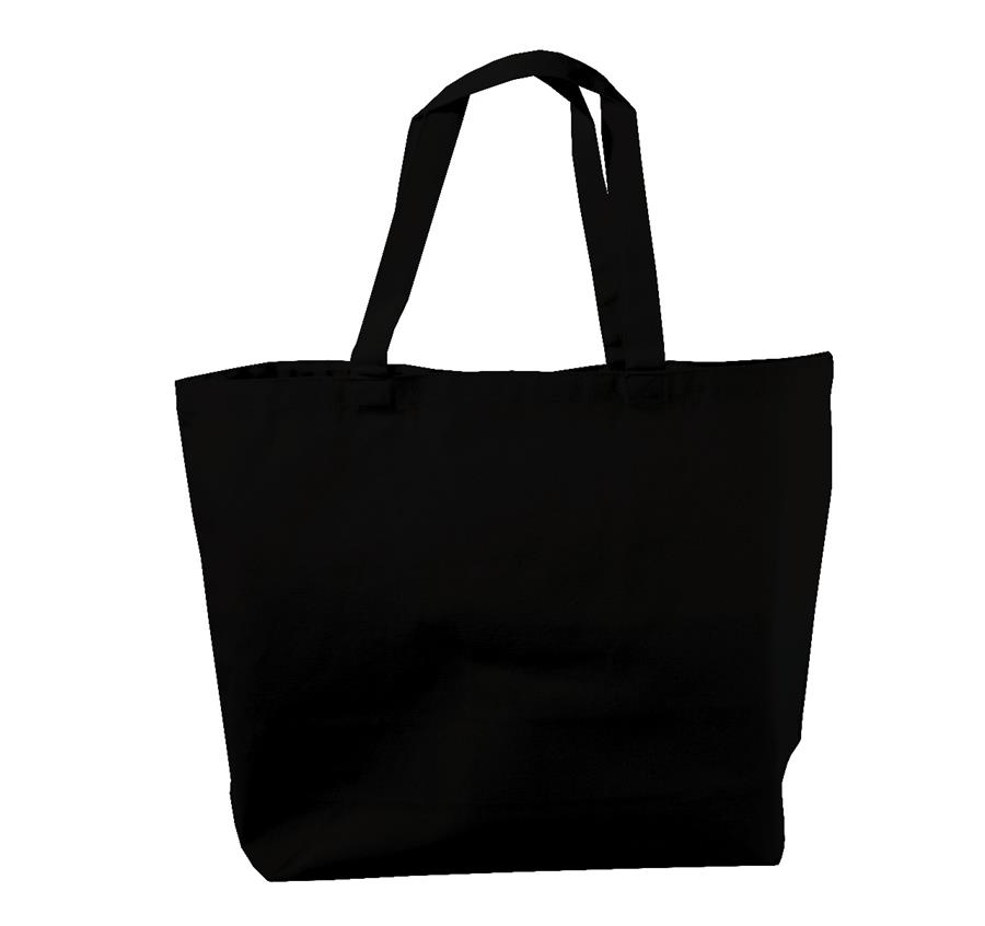 Jumbo Canvas Tote with Canvas Handles - Black