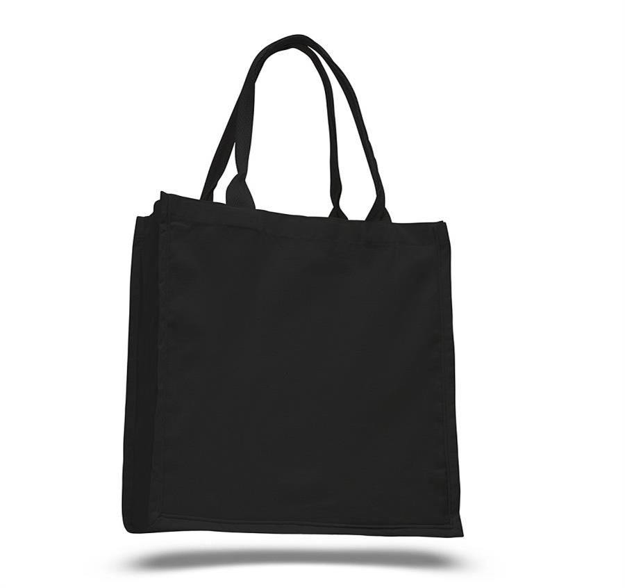 Fancy Cotton Shopper Bag - Black